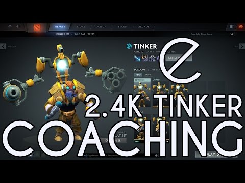Dota 2 ecko Coaching 2.4K Tinker + Arc Warden, Farming the map without starving your teammates