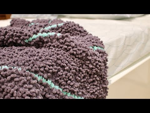 ПЛЮШЕВЫЙ плед 'БАРАШЕК' пряжа Himalaya Dolphin LOOP