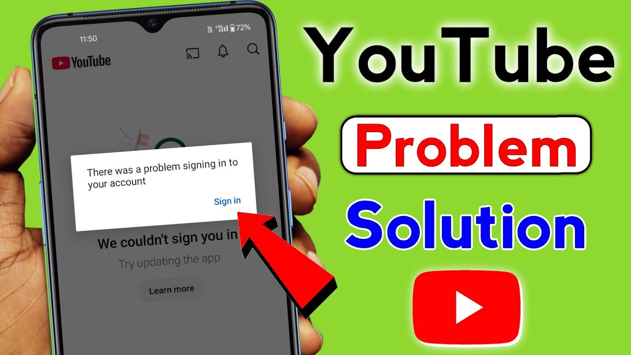 There was a problem signing in to your account | We couldn't sign you in try updating the app