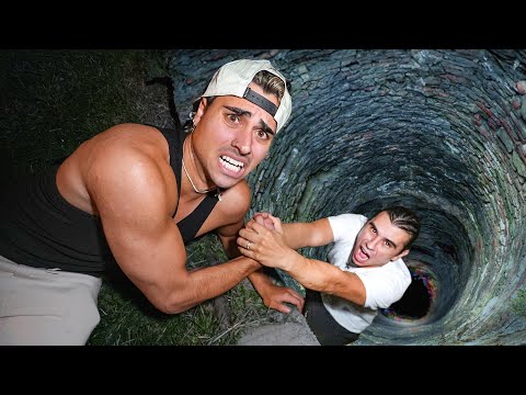 My Brother Got TRAPPED In A Deep Hole!