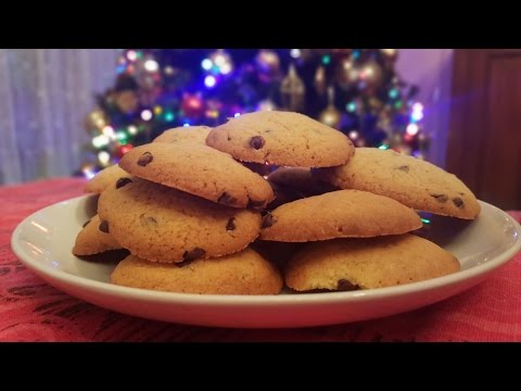 Cookies Americani - Ricetta facile e veloce biscotti con  gocce di cioccolato (ITA)