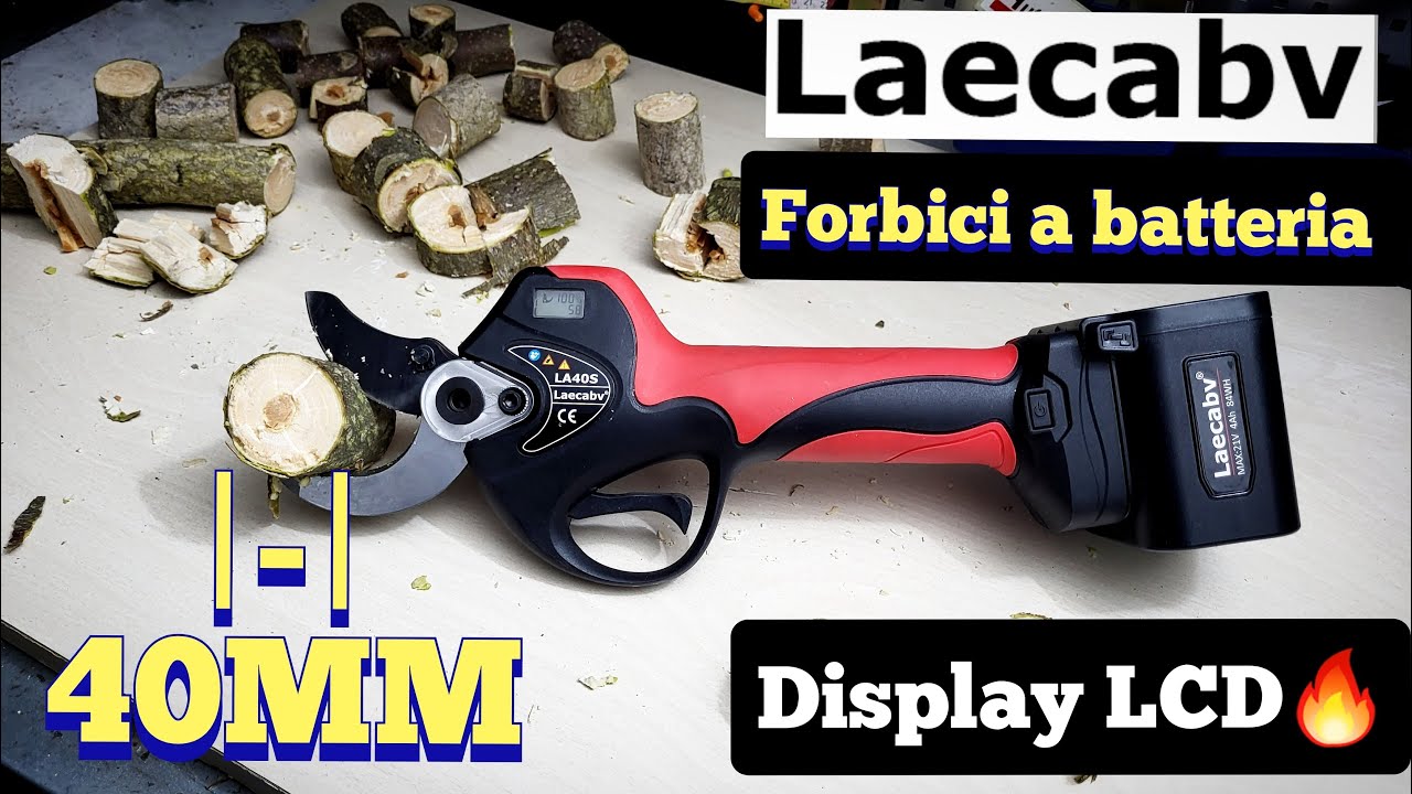 FORBICI BATTERIA DA POTATURA 40MM LAECABV LA40S + ASTA TELECOSPICA LA-E03 | ELECTRIC SHEARS PRUNING