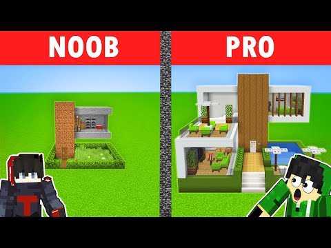 NOOB vs PRO: MODERN HOUSE BUILD CHALLENGE PART 4 | Minecraft(Tagalog)