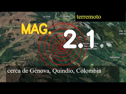 A Minor magnitude 2.1 earthquake struck near Genoa, Quindio, Colombia today on February 17, 2026 at