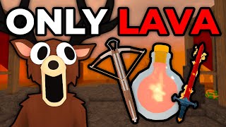 Can I Survive 99 Nights In The Forest With ONLY VOLCANO WEAPONS?!