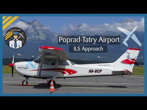 Approach and Landing at Poprad-Tatry Airport (LZTT) Cessna 172 Cockpit and tail View