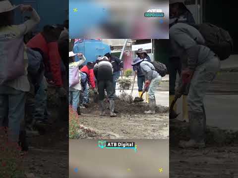 Desbordes del río Chutakawa inundan la avenida Ecológica en Tiquipaya