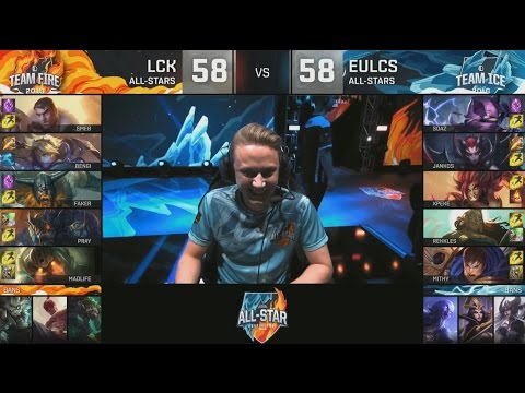 Korea (Faker Galio) VS EU (xPeke Garen) Highlights - 2016 All-Stars Day 3