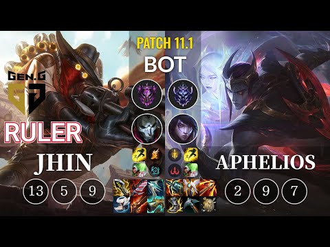 GEN Ruler Jhin vs Aphelios Bot - KR Patch 11.1