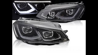 Přední světla VW Golf VII 14-19 Full LED černé