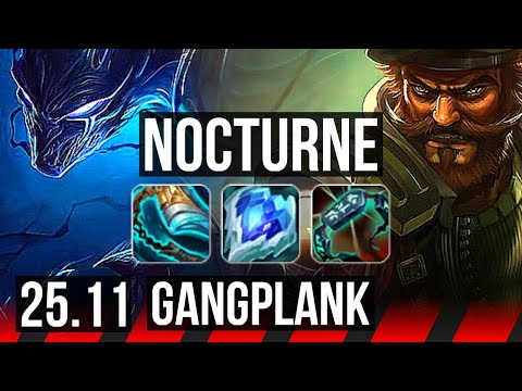 NOCTURNE vs GANGPLANK (TOP) | 500+ games | KR Master | 25.11