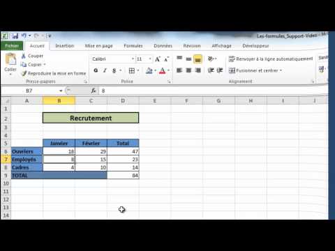 Excel Formation : calculs simples - Partie 1