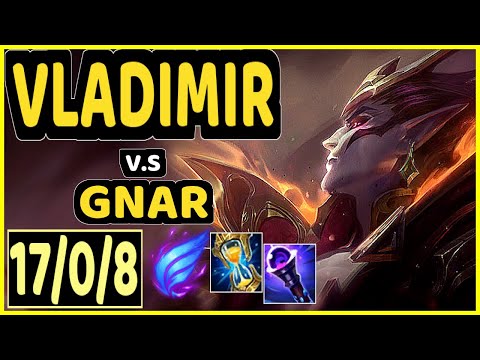 VLADIMIR vs GNAR - PENTAKILL 17/0/8 KDA TOP GAMEPLAY - BR Ranked MASTER