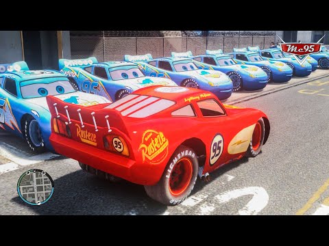 Crazy Rayo Lightning McQueen Car Crashes Ep.58 - GTA 4