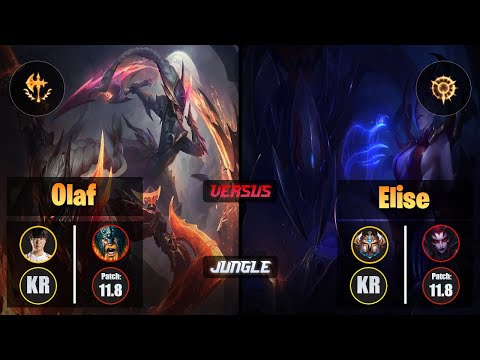 Haru OLAF (Jungle) [Conqueror] VS ELISE - Challenger KR Patch 11.8