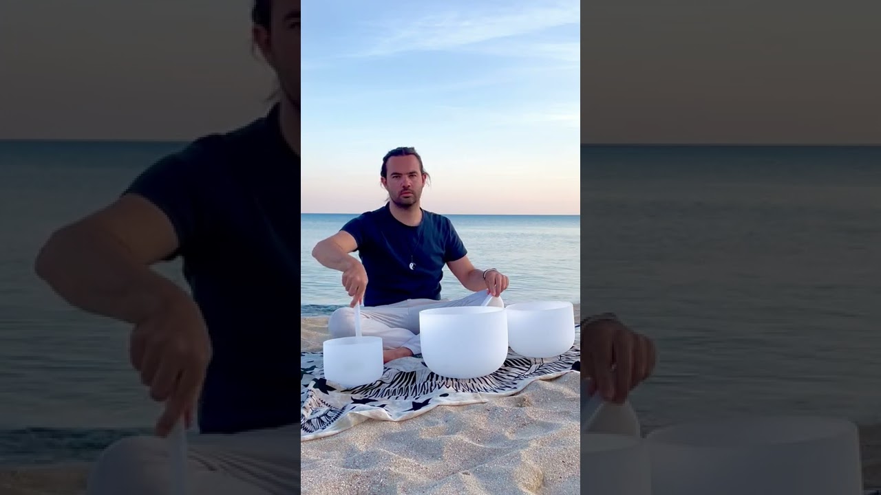 432 Hz Crystal Bowls Sound Bath by the Sea | Meditation, Healing, Yoga, Mindfulness, Relax, Sleep