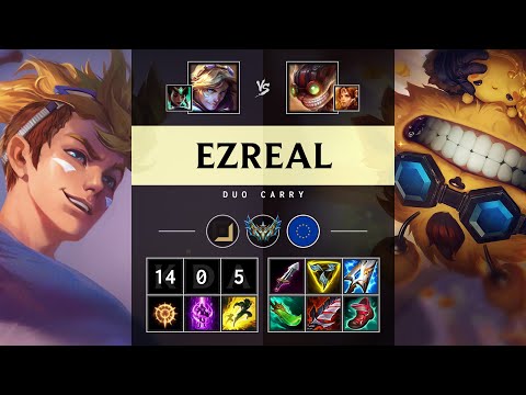 Ezreal ADC vs Ziggs: Perfect KDA, Legendary - EUW Challenger Patch 14.22