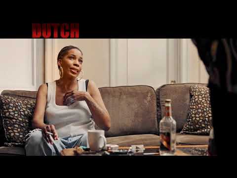 Dutch (2021) official trailer frame: Lance Gross in a tense urban crime tableau that signals a hip-hop and R&B-driven soundtrack