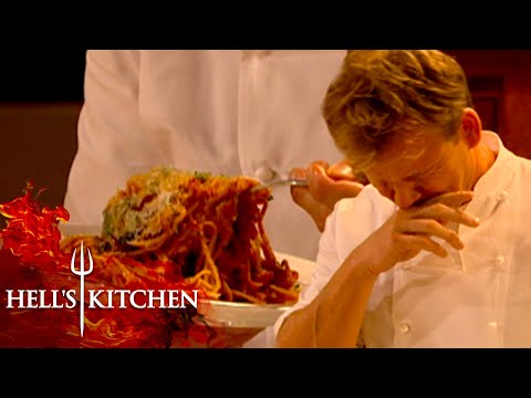 Gordon RIPPING Into Food For The First Time On Hell's Kitchen