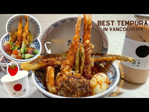 Tendon Kohaku Vancouver: ALIMENTOS ÉPICOS FRITADOS | Melhor tigela de arroz tempura? Burnaby - Vancouver Foodie