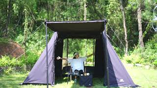 【GOGlamping】女性1人でも簡単設営！腰痛キャンパーの良報！2025注目新製品【 CABINロッジテント】