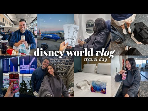 DISNEY TRAVEL DAY ✨ night flight to Orlando, Disney's Caribbean Beach Resort, room tour & more!