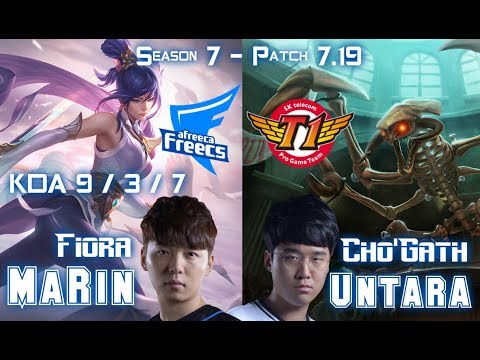 AFs MaRin FIORA vs SKT T1 Untara CHO'GATH Top - Patch 7.19 KR Ranked