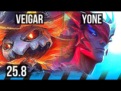 VEIGAR vs YONE (MID) | 1500+ games, 12/2/5, Legendary | EUW Master | 25.8