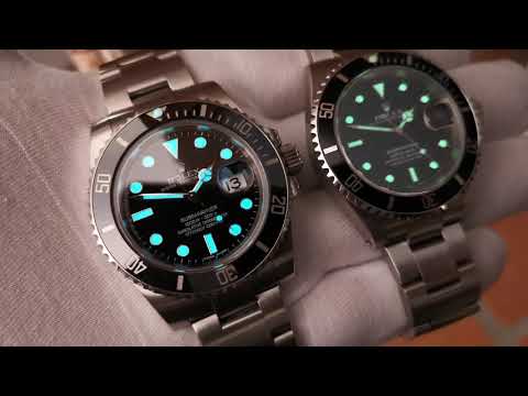 Rolex Submariner 116610 vs 16610, New vs old. Lume half light
