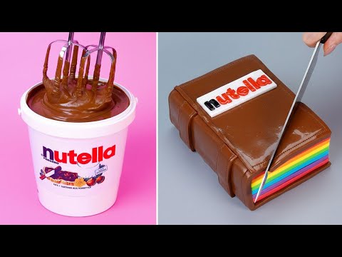 Nutella Bucket Dipped & Mixed With Chocolate | Satisfying Cake Decorating Ideas | Baking Cake