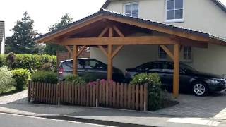 preview picture of video 'Carport Aufbau Burscheid, Zimmerei Massivholzbau Gerd Ribbec'