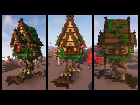 Minecraft: How to Build A Fairy Baba Yaga's House | Halloween Special