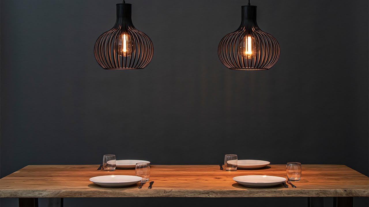 2-Lichts hanglamp met mat zwarte draad kappen | Straluma 18700008