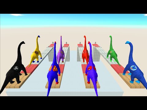 ALL BRACHIOSAURUS COLOR DEATH RUN - Animal Revolt Battle Simulator