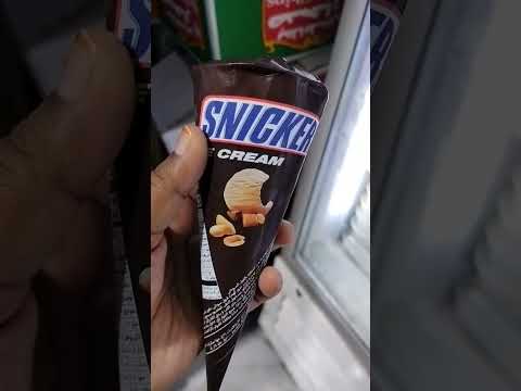 Snicker ice cream Cornetto #snickers #shortfeed #trendingonshorts #ytshorts#viralfood #food #dubai