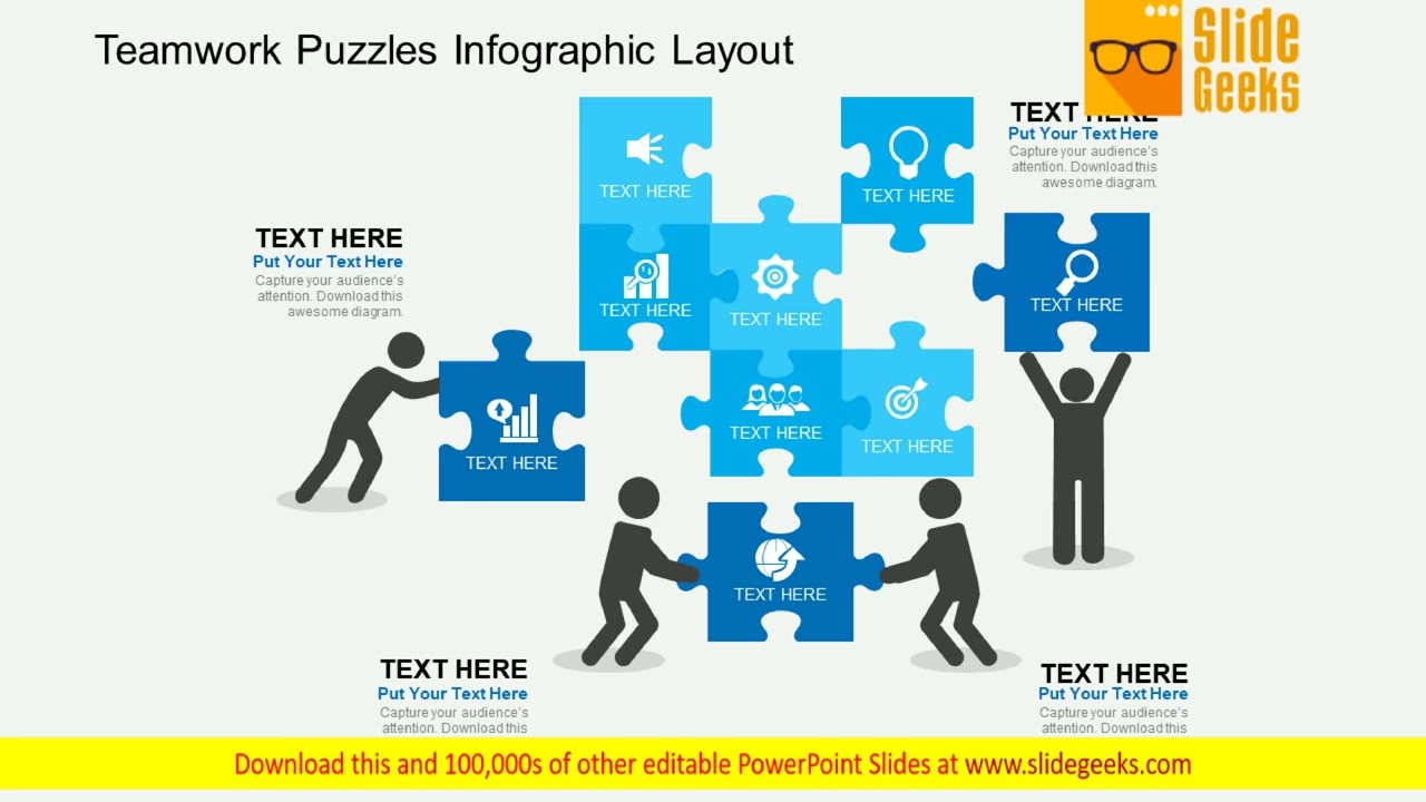 Teamwork Puzzles Infographic Layout Powerpoint Templates