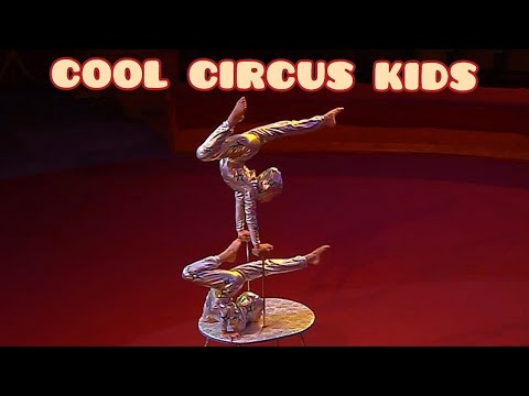 Cool circus kids. Equilibrium acrobats on canes -Zubkova Alexandra and Levchonok Maria (9 years old)