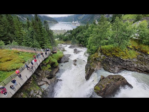 Der Wasserfallweg in Geiranger (Norwegen)