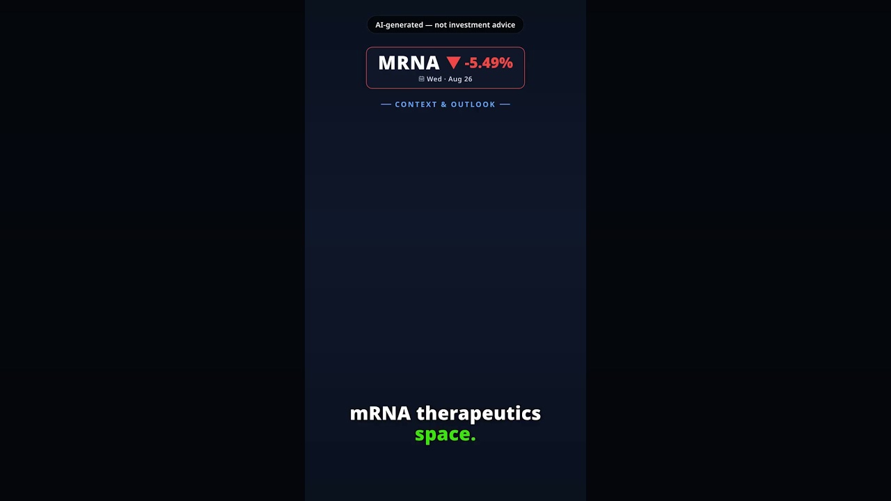Why Is Moderna Stock Sinking Today? MRNA -5.49% (Aug 26)