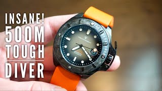 500M Automatic Diver With Carbon Fiber Under $300!? Aquatrident Watch Review