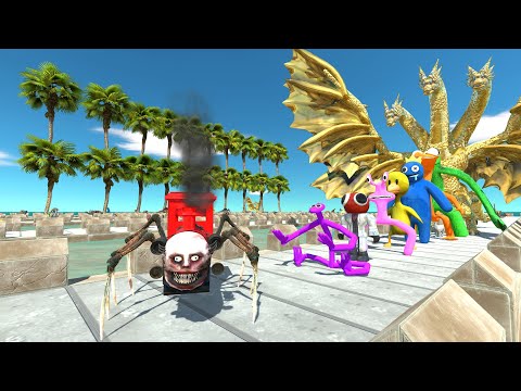 Choo Choo Charles vs Ghidorah COCONUT DEATH RUN - Animal Revolt Battle Simulator