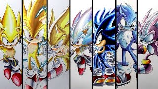 Drawing Sonics Super Forms And Transformations - C