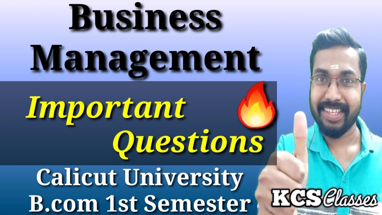 Business Management|Important Questions 🔥|Calicut University B.com 1st Semester 