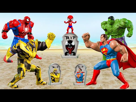 Rescue SUPERHEROES HULK Family VS SPIDERMAN, THANOS, SUPERMAN: Returning from the Dead SECRET- FUNNY