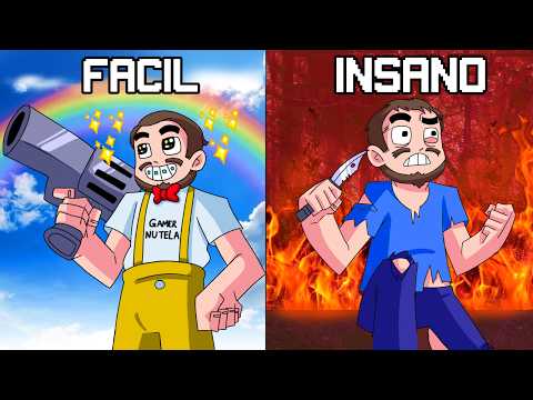 Joguei GAMES no INSANO e no FÁCIL para COMPARAR