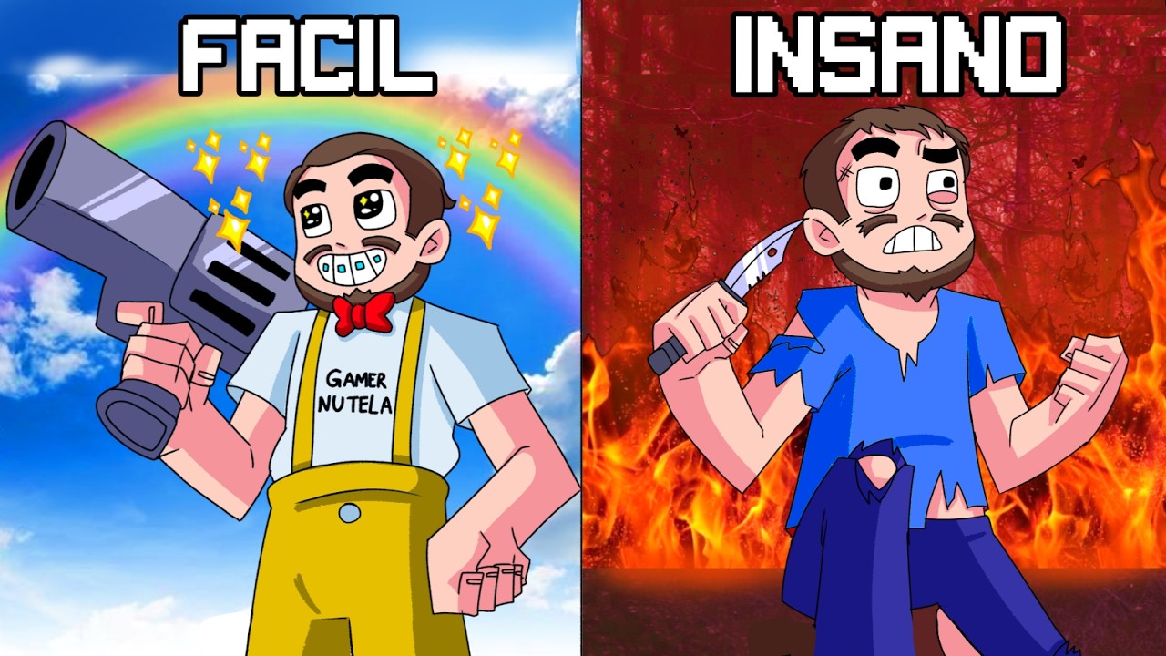 Joguei GAMES no INSANSO e no FÁCIL para COMPARAR