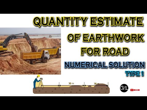 Quantity Estimation of Earthwork for Road | Numerical Solution Type 1 | QSC | [HINDI]