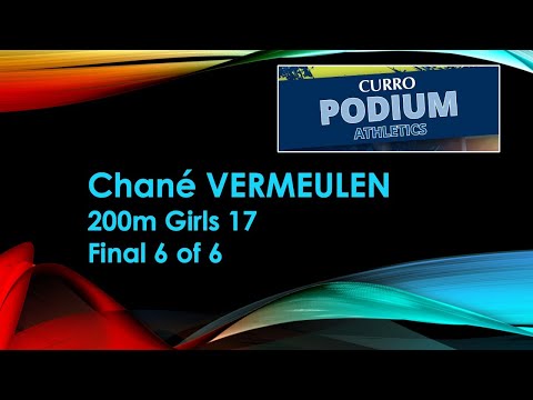 Chane Vermeulen wins 200m Girls 17 Final 6 in 24.05 - CURRO Podium Schools Championships, Pilditch