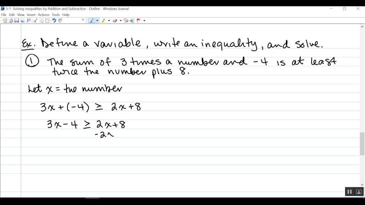 5-1  Solving lnequalities by Addition and Subtraction