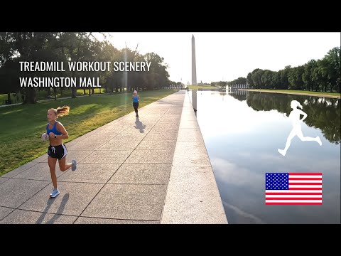 Treadmill Workout Scenery | Memorial Run | Virtual Run ASMR | Washington DC USA